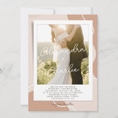Elegante Calligraphy Boho Custom Foto Wedding Einladung (Vorderseite)