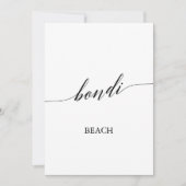 Elegante Calligraphy Bondi Beach Tischnummer (Vorderseite)