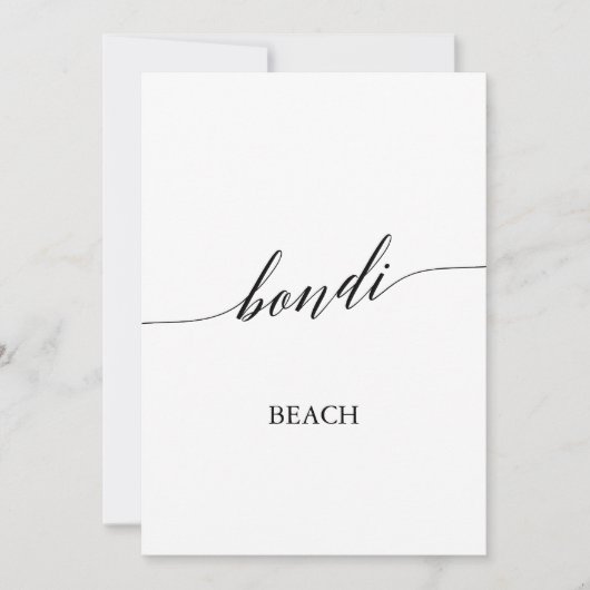 Elegante Calligraphy Bondi Beach Tischnummer (Vorderseite)