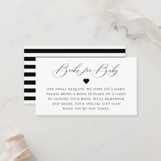 Elegante Calligraphy Book Request Enclosure Card Platzkarte (Vorderseite/Rückseite Beispiel)