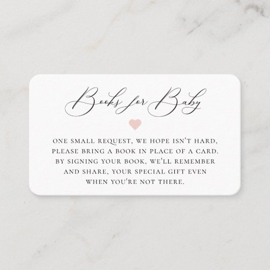 Elegante Calligraphy Book Request Enclosure Card Platzkarte (Vorderseite)