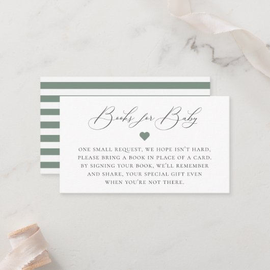 Elegante Calligraphy Book Request Enclosure Card Platzkarte (Vorderseite/Rückseite Beispiel)