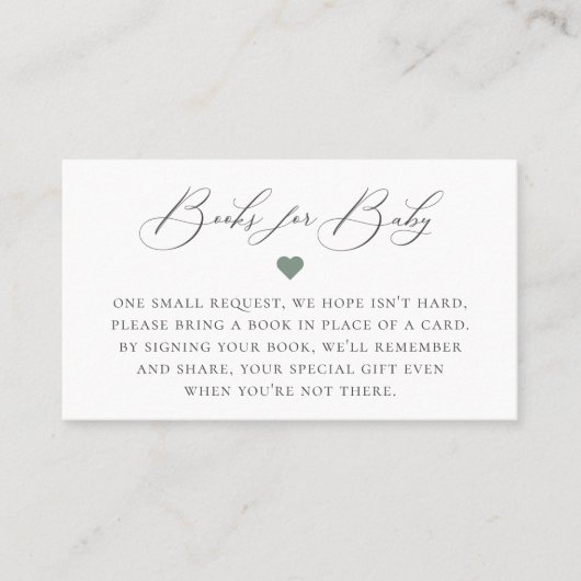 Elegante Calligraphy Book Request Enclosure Card Platzkarte (Vorderseite)