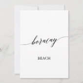 Elegante Calligraphy Boracay Beach Tischnummer (Vorderseite)