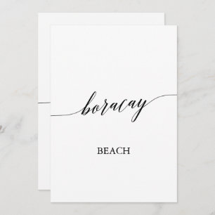 Elegante Calligraphy Boracay Beach Tischnummer