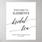 Elegante Calligraphy Bridal Tea Willkommen Poster (Vorne)
