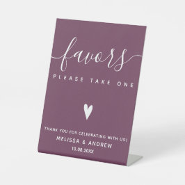 Elegante Calligraphy Burgundy Gastgeschenke Hochze Sockelschild