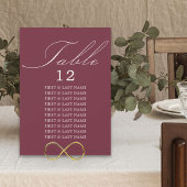 Elegante Calligraphy Burgundy Table Seating Card Einladung