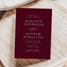 Elegante Calligraphy Burgundy Wedding