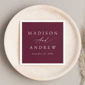 Elegante Calligraphy Burgundy Wedding Serviette