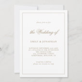 Elegante Calligraphy Champagne Gold Wedding Einladung (Vorderseite)