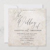 Elegante Calligraphy Champagne Gold Wedding Einladung (Vorderseite)