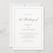 Elegante Calligraphy Champagne Gold Wedding Einladung (Vorderseite)