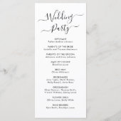 Elegante Calligraphy Chic Script Hochzeitsfeier Programm (Rückseite)