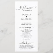 Elegante Calligraphy Chic Script Hochzeitsfeier Programm (Vorderseite)