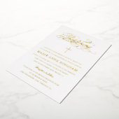 Elegante Calligraphy Christening Gold Folieneinladung (Gedreht)