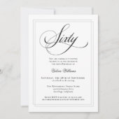 Elegante Calligraphy Classic 60. Geburtstagsparty Einladung (Vorderseite)