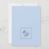 Elegante Calligraphy Classic Border Blue Wedding Einladung (Rückseite)