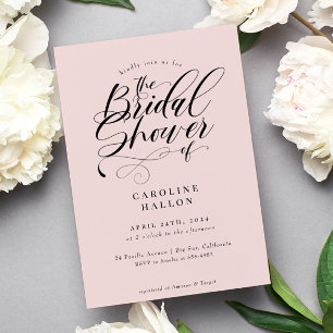 Elegante Calligraphy Classic Brautparty Invitati Einladung