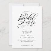 Elegante Calligraphy Classic Brautparty Invitati Einladung (Vorderseite)