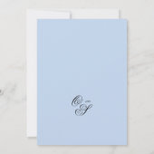 Elegante Calligraphy Classic Dusty Blue Wedding Einladung (Rückseite)