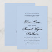 Elegante Calligraphy Classic Dusty Blue Wedding Einladung (Vorne/Hinten)