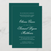 Elegante Calligraphy Classic Emerald Wedding Einladung (Vorne/Hinten)