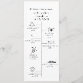 Elegante Calligraphy Classic Timeline Wedding Programm (Vorderseite)