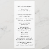 Elegante Calligraphy Classic Timeline Wedding Programm (Rückseite)