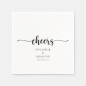 Elegante Calligraphy Classic Wedding Cheers Napkin Serviette (Vorderseite)