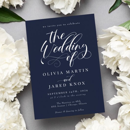 Elegante Calligraphy Classic Wedding Einladung