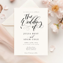 Elegante Calligraphy Classic Wedding Einladung