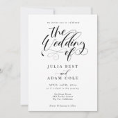 Elegante Calligraphy Classic Wedding Einladung (Vorderseite)