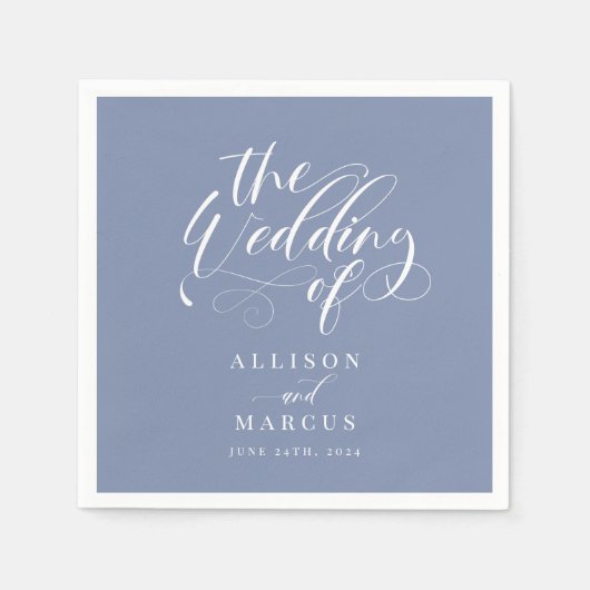 Elegante Calligraphy Classic Wedding Napkins Serviette (Vorderseite)