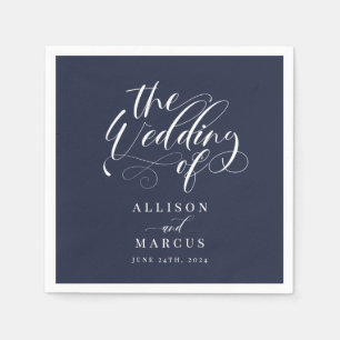 Elegante Calligraphy Classic Wedding Napkins Serviette