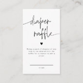 Elegante Calligraphy Diaper Raffle Card Baby Showe Begleitkarte (Vorderseite)