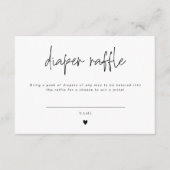 Elegante Calligraphy Diaper Raffle Card Baby Showe Begleitkarte (Vorderseite)