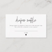 Elegante Calligraphy Diaper Raffle Card Baby Showe Begleitkarte (Vorderseite)
