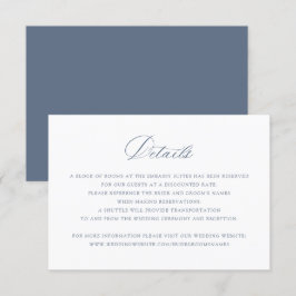 Elegante Calligraphy Dusty Blue Wedding Details Einladung