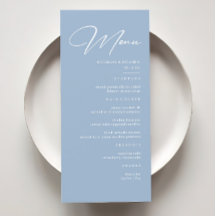 Elegante Calligraphy Dusty Blue Wedding