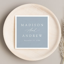Elegante Calligraphy Dusty Blue Wedding Serviette