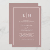 Elegante Calligraphy Dusty Rose Engagement Party Einladung (Vorne/Hinten)