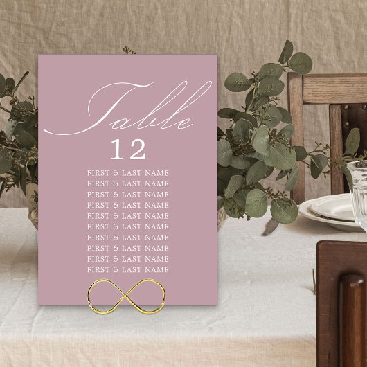 Elegante Calligraphy Dusty Rose Table Cards Einladung