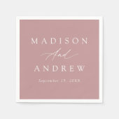 Elegante Calligraphy Dusty Rose Wedding Serviette (Vorderseite)