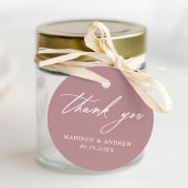 Elegante Calligraphy Dusty Rose Wedding Vielen Dan Geschenkanhänger