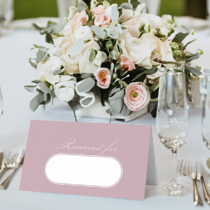 Elegante Calligraphy Dusty Rose Wedding vorbehalte Platzkarte