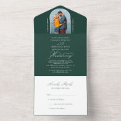 Elegante Calligraphy Emerald Foto UAWG Wedding All In One Einladung (Innen Boden)