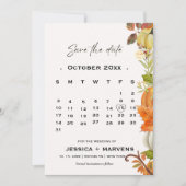 Elegante Calligraphy Fall Pumpkin Wedding Save The Date (Vorderseite)