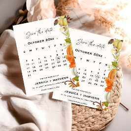 Elegante Calligraphy Fall Pumpkin Wedding Save The Date
