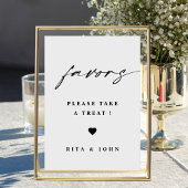 Elegante Calligraphy Fevor Wedding Table Sign Poster